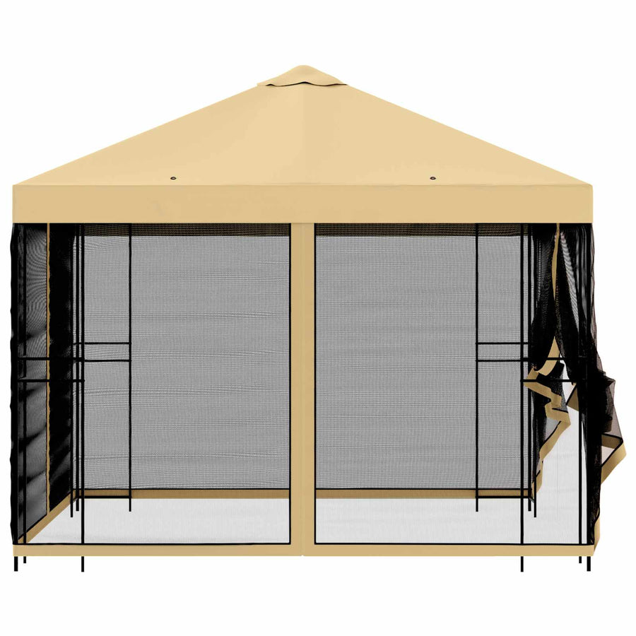 Tuin Gazebo met Zijwanden 3 x 3 m Crèmekleurig