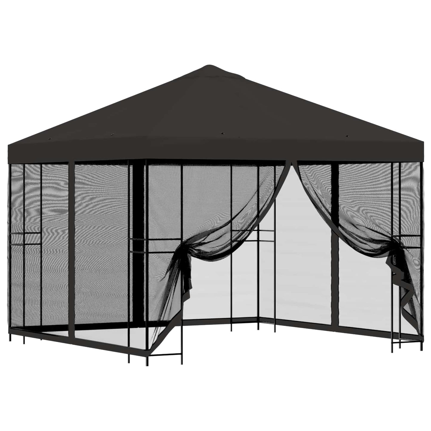Tuin Gazebo met Zijwanden 3 x 3 m Antracietkleurig
