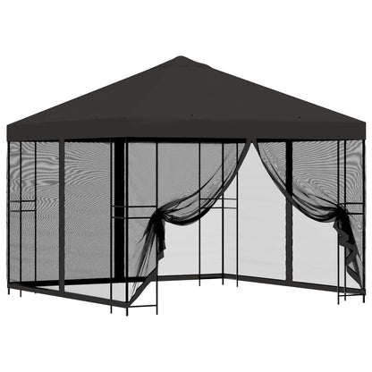 Tuin Gazebo met Zijwanden 3 x 3 m Antracietkleurig