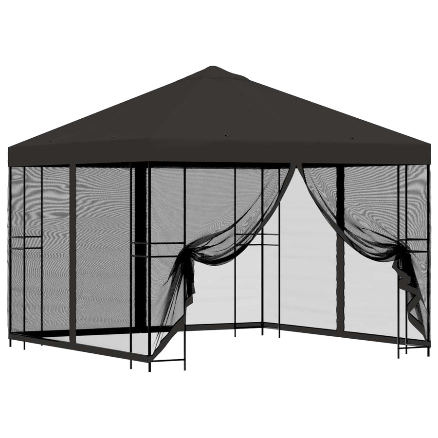 Tuin Gazebo met Zijwanden 3 x 3 m Antracietkleurig