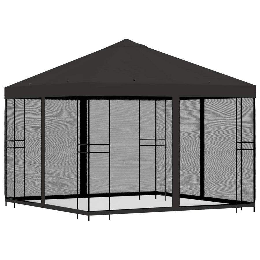 Tuin Gazebo met Zijwanden 3 x 3 m Antracietkleurig