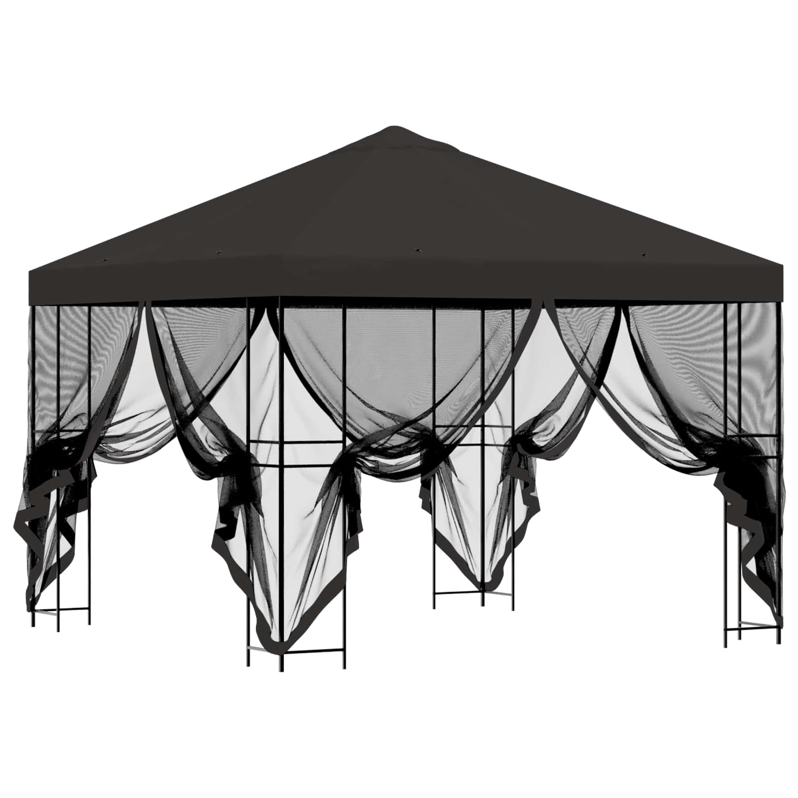 Tuin Gazebo met Zijwanden 3 x 3 m Antracietkleurig