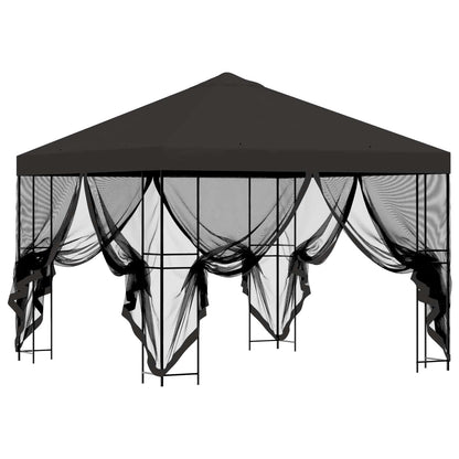 Tuin Gazebo met Zijwanden 3 x 3 m Antracietkleurig