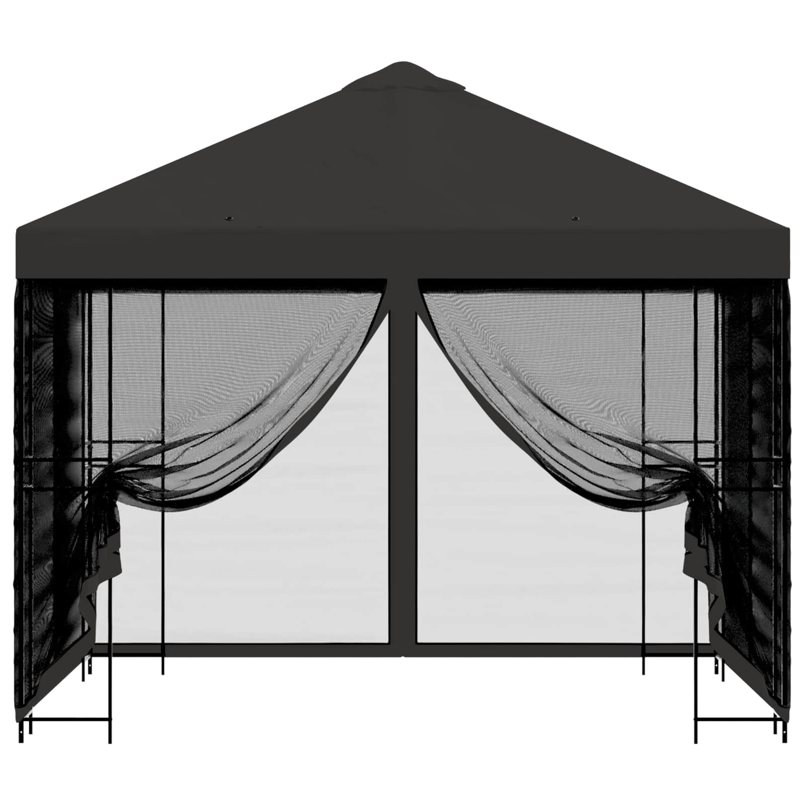 Tuin Gazebo met Zijwanden 3 x 3 m Antracietkleurig