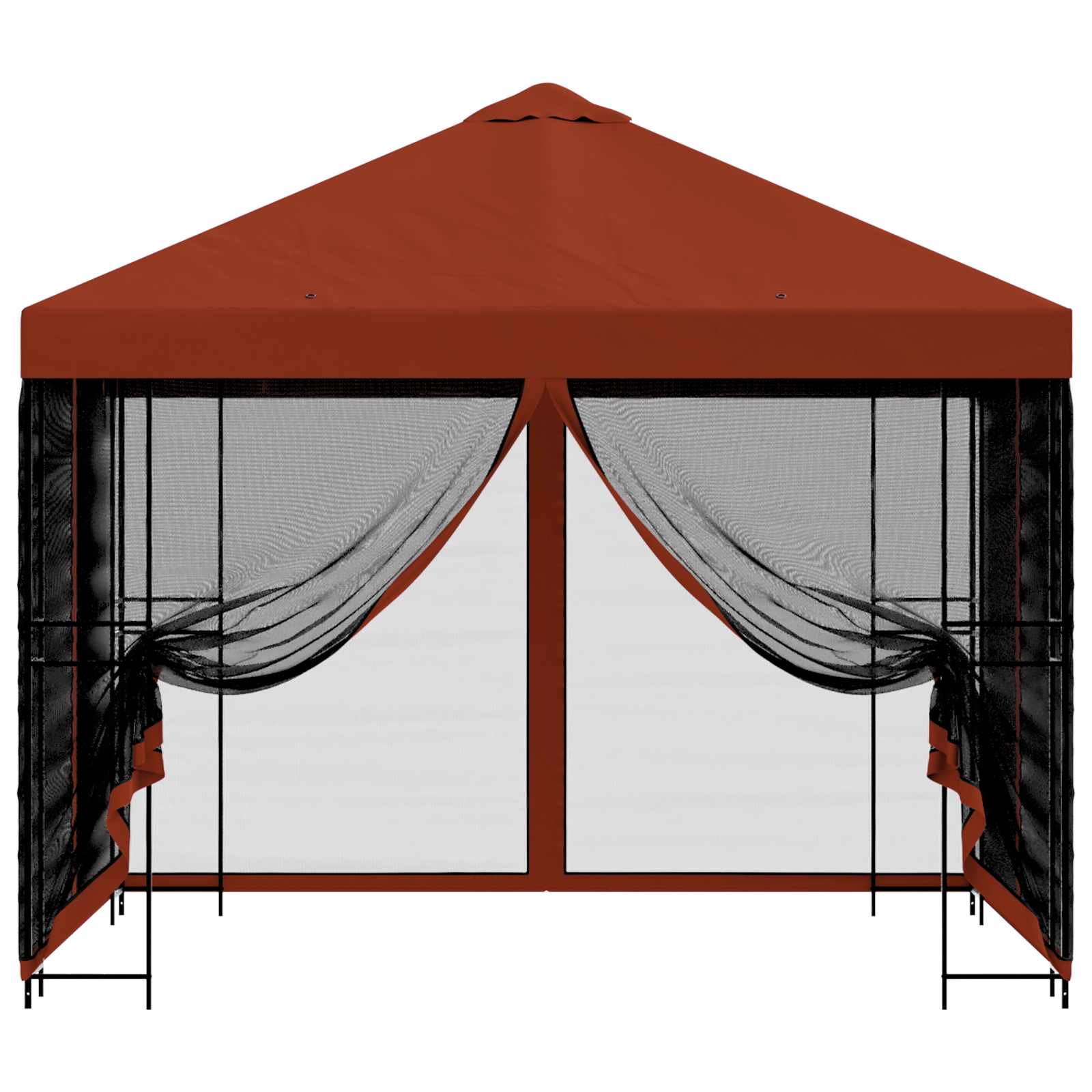 Tuin Gazebo met Zijwanden 3 x 3 m Terracotta Polyester en staal