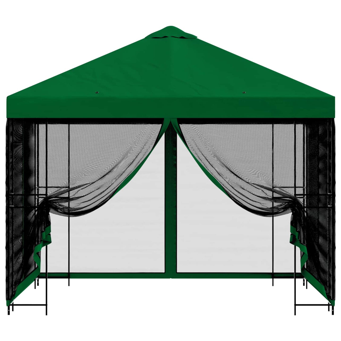 Tuin Gazebo met Zijwanden 3 x 3 m Groen Polyester en staal