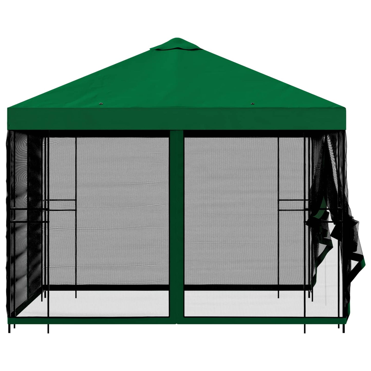 Tuin Gazebo met Zijwanden 3 x 3 m Groen Polyester en staal