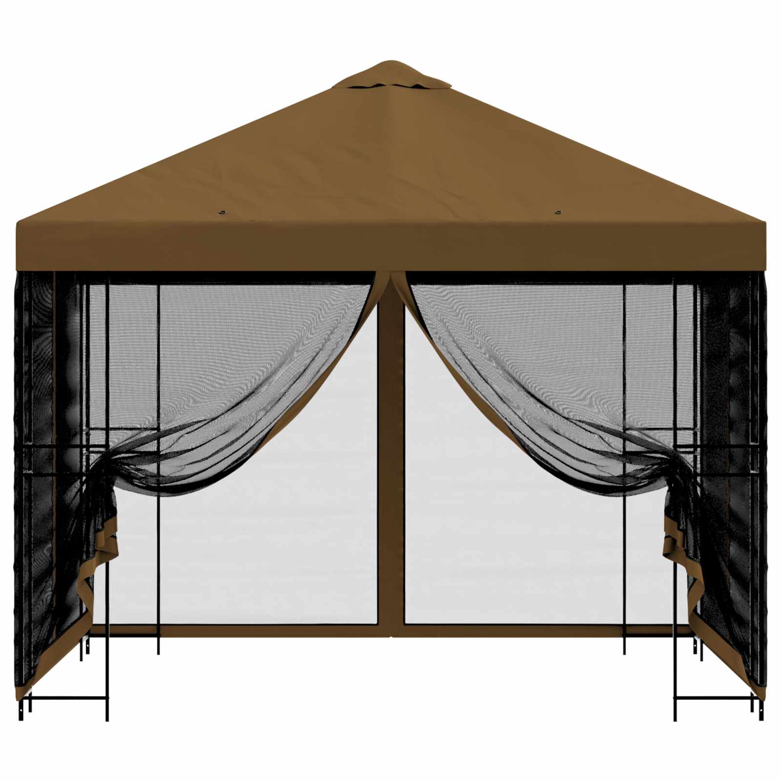 Tuin Gazebo met Zijwanden 3 x 3 m Taupe Polyester en staal