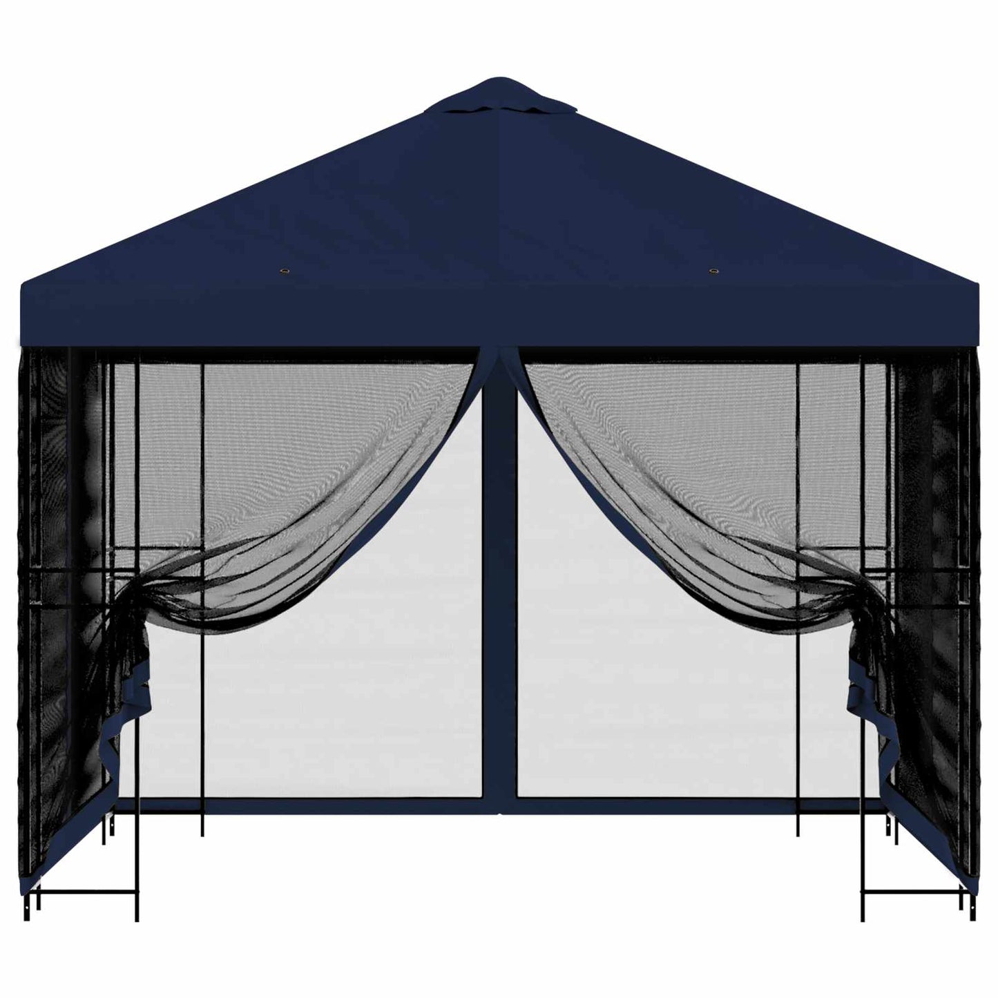 Tuin Gazebo met Zijwanden 3 x 3 m Blauw Polyester en staal