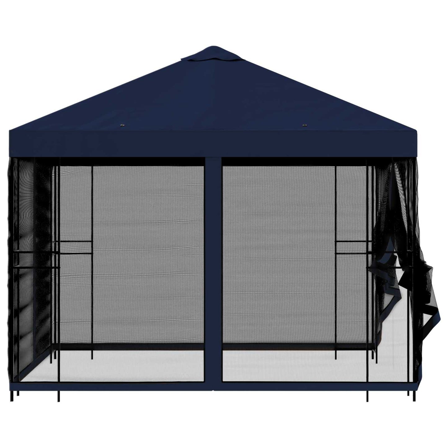 Tuin Gazebo met Zijwanden 3 x 3 m Blauw Polyester en staal