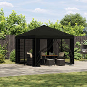Partytent 3x3 m zwart polyester staal