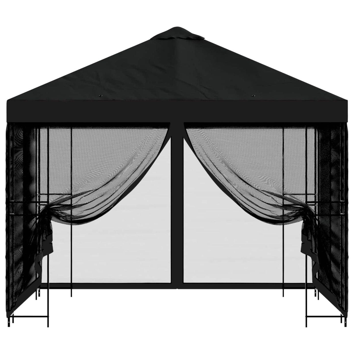 Tuin Gazebo met Zijwanden 3 x 3 m Zwart Polyester en staal
