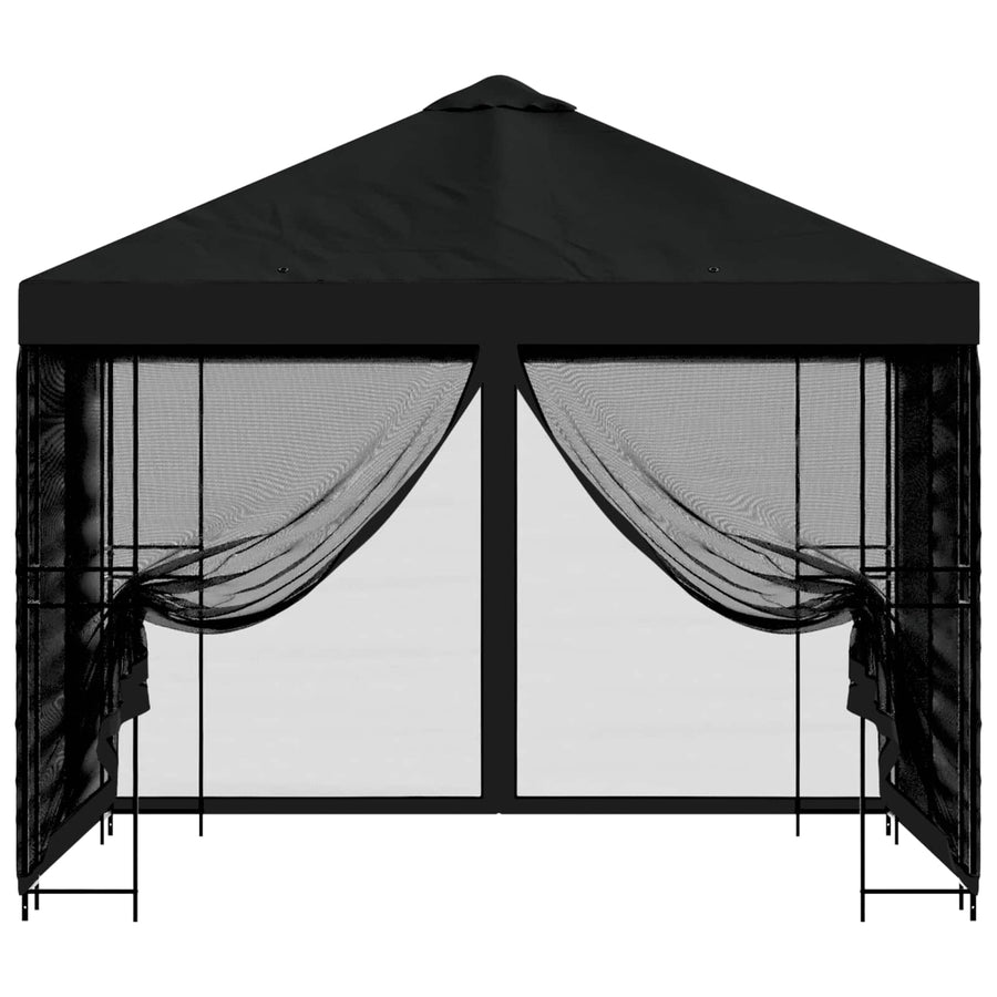 Tuin Gazebo met Zijwanden 3 x 3 m Zwart Polyester en staal