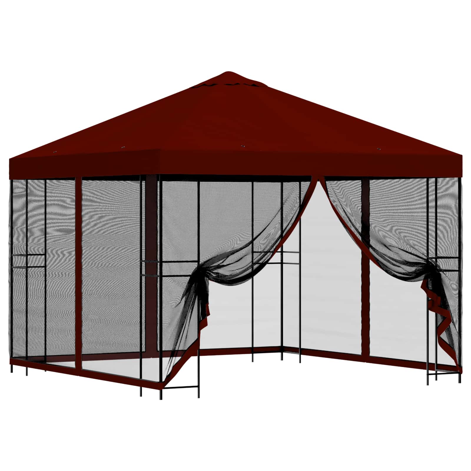 Tuin Gazebo met Zijwanden 3 x 3 m Bordeauxrood