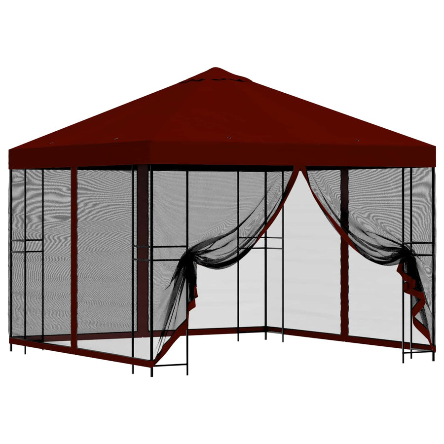 Tuin Gazebo met Zijwanden 3 x 3 m Bordeauxrood