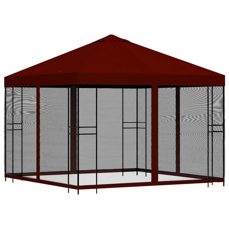 Tuin Gazebo met Zijwanden 3 x 3 m Bordeauxrood
