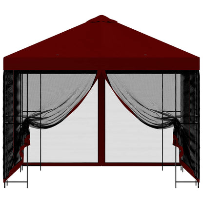 Tuin Gazebo met Zijwanden 3 x 3 m Bordeauxrood