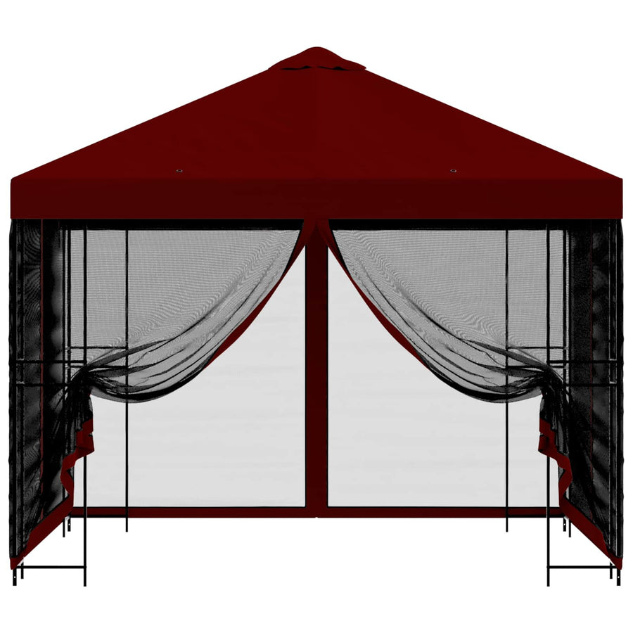 Tuin Gazebo met Zijwanden 3 x 3 m Bordeauxrood