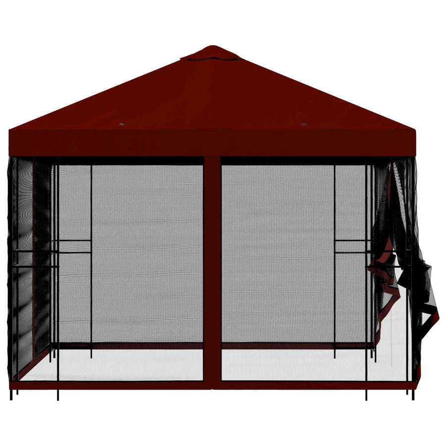 Tuin Gazebo met Zijwanden 3 x 3 m Bordeauxrood