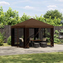 Tuin Gazebo met Zijwanden 3 x 3 m Bruin Polyester en staal 190