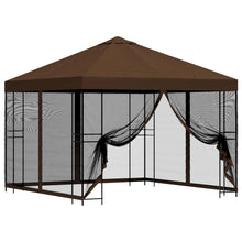 Tuin Gazebo met Zijwanden 3 x 3 m Bruin Polyester en staal 190