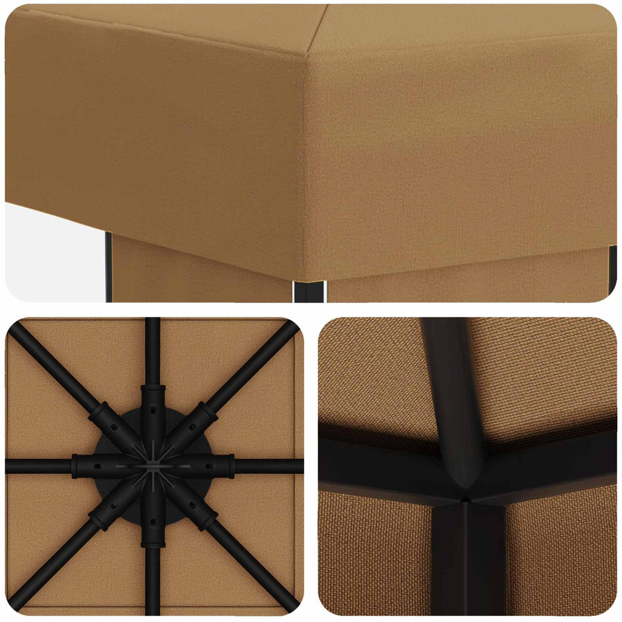 Prieel 3 x 3 m Beige Polyester en staal 190