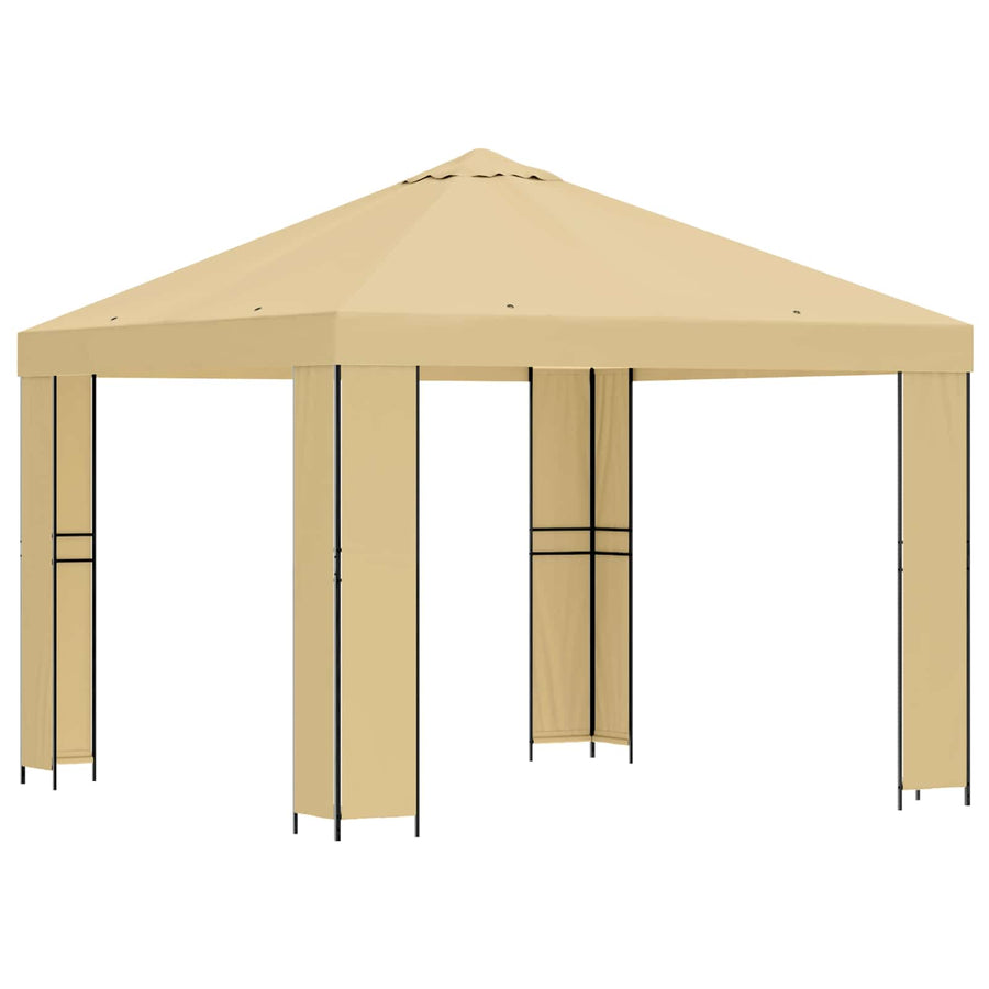 Prieel 3 x 3 m Crèmekleurig Polyester en staal 190