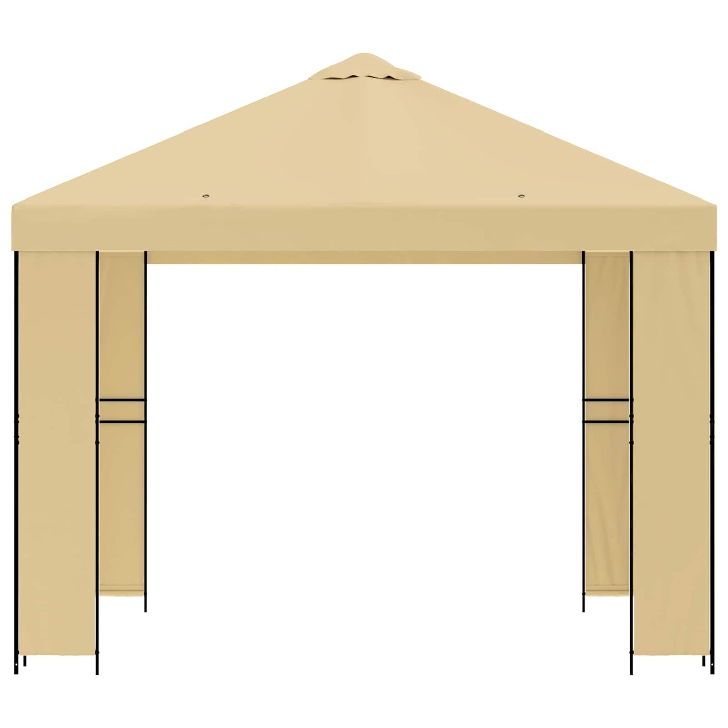 Prieel 3 x 3 m Crèmekleurig Polyester en staal 190