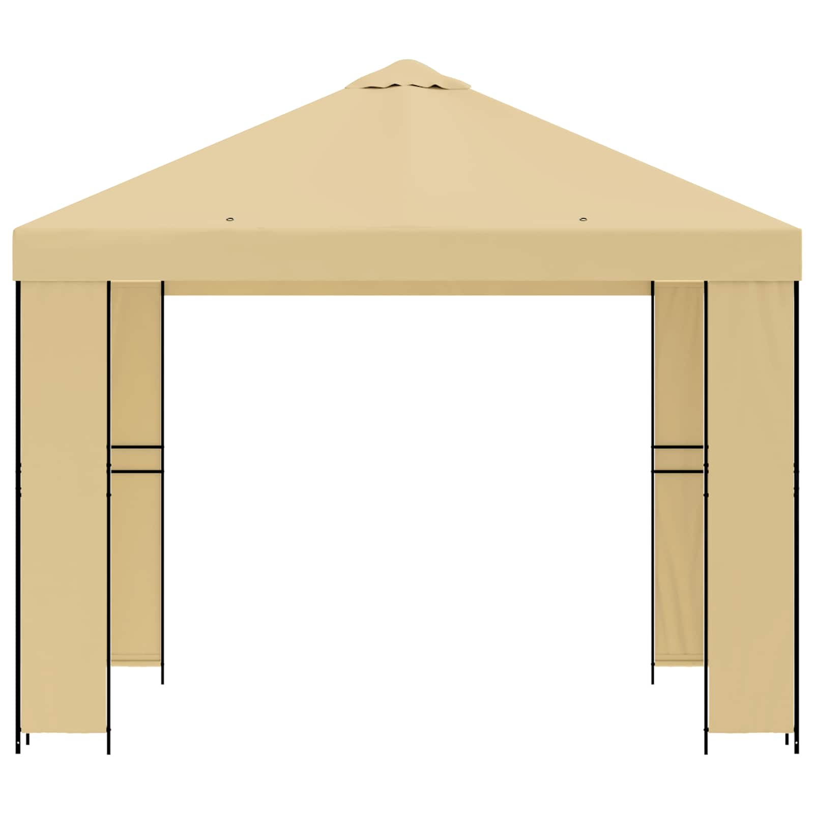 Prieel 3 x 3 m Crèmekleurig Polyester en staal 190