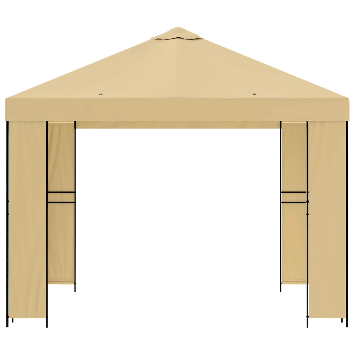Prieel 3 x 3 m Crèmekleurig Polyester en staal 190