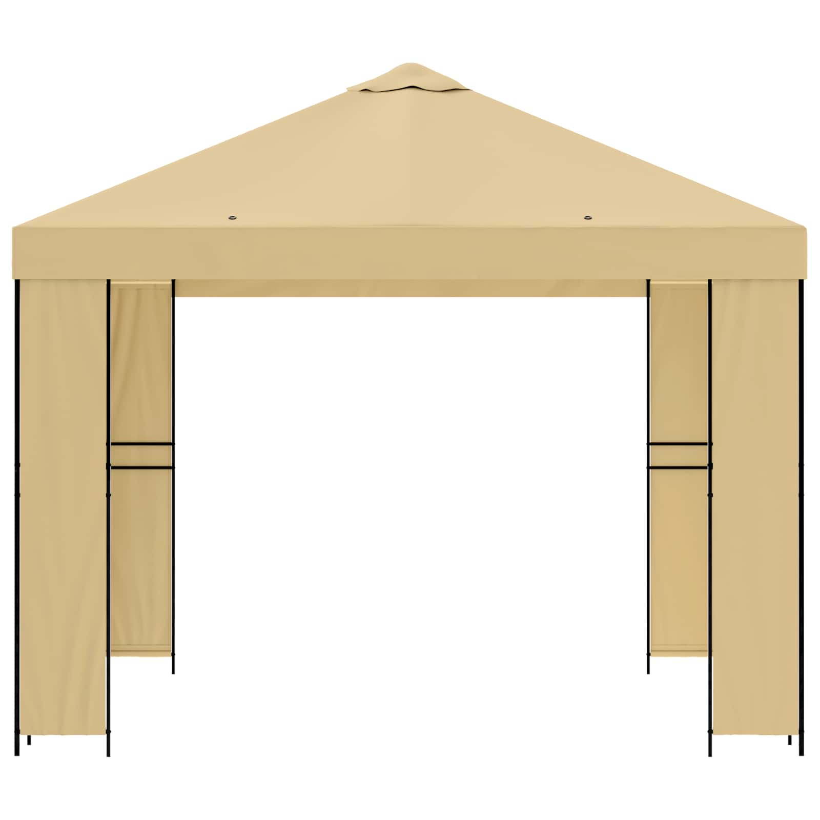 Prieel 3 x 3 m Crèmekleurig Polyester en staal 190