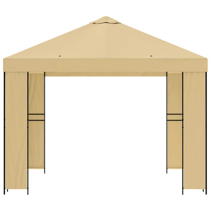 Prieel 3 x 3 m Crèmekleurig Polyester en staal 190