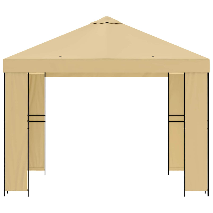 Prieel 3 x 3 m Crèmekleurig Polyester en staal 190