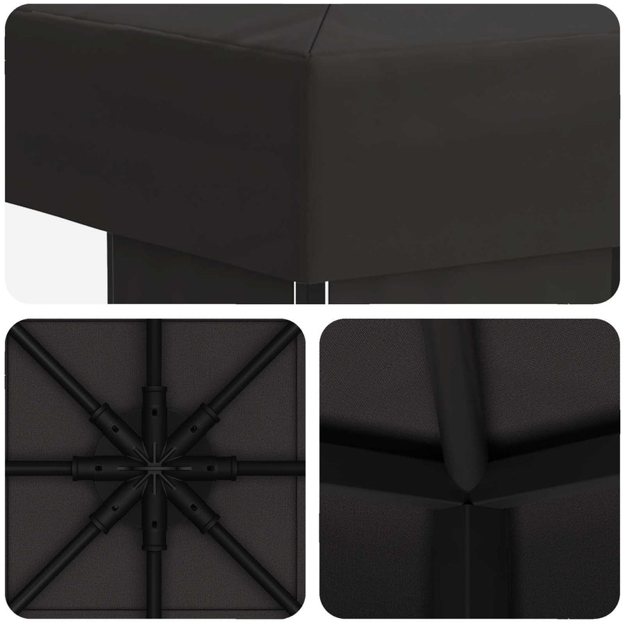 Prieel 3 x 3 m Antracietkleurig Polyester en staal 190
