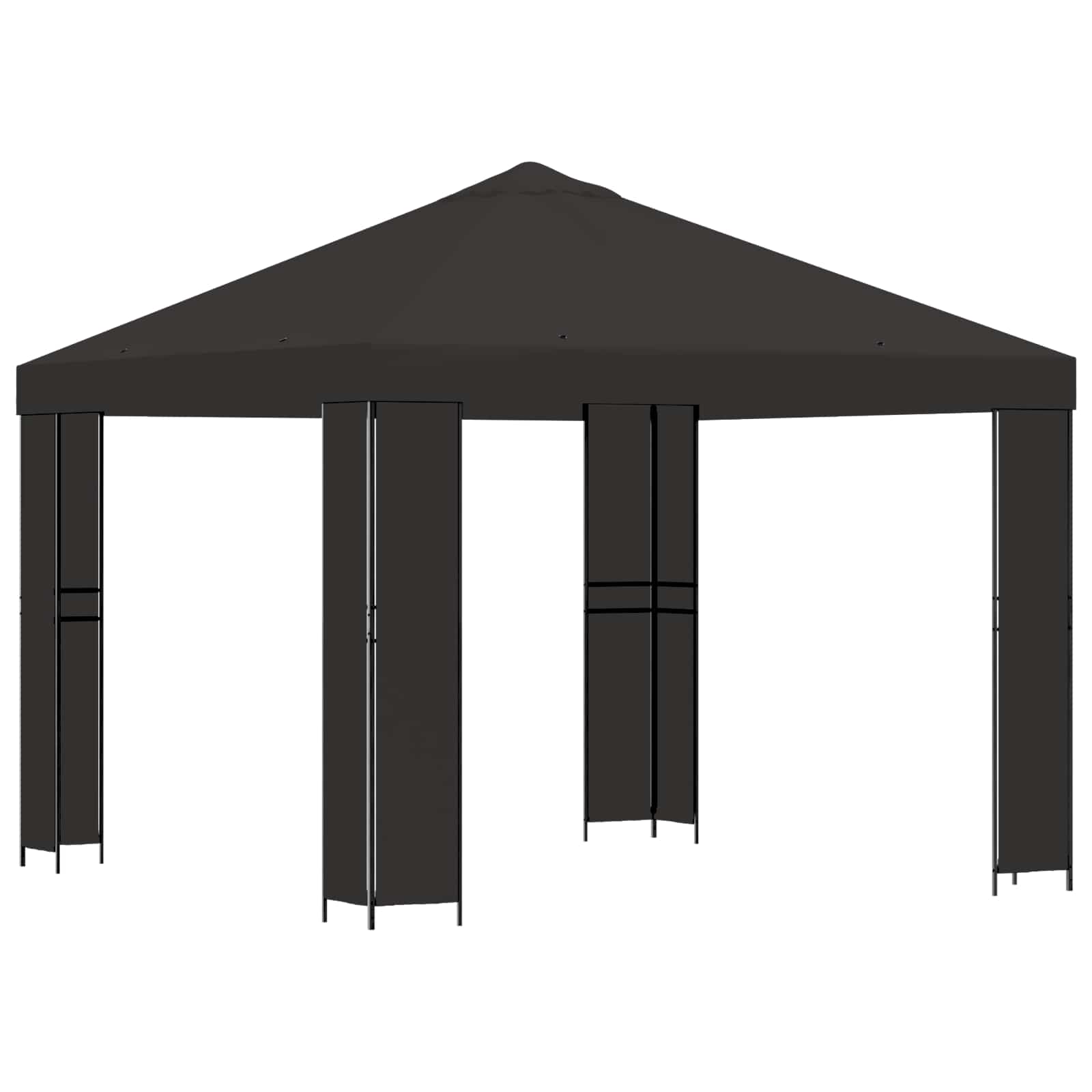 Prieel 3 x 3 m Antracietkleurig Polyester en staal 190