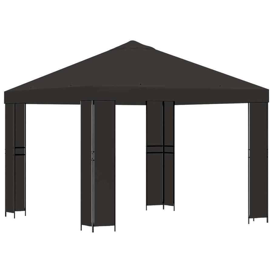 Prieel 3 x 3 m Antracietkleurig Polyester en staal 190