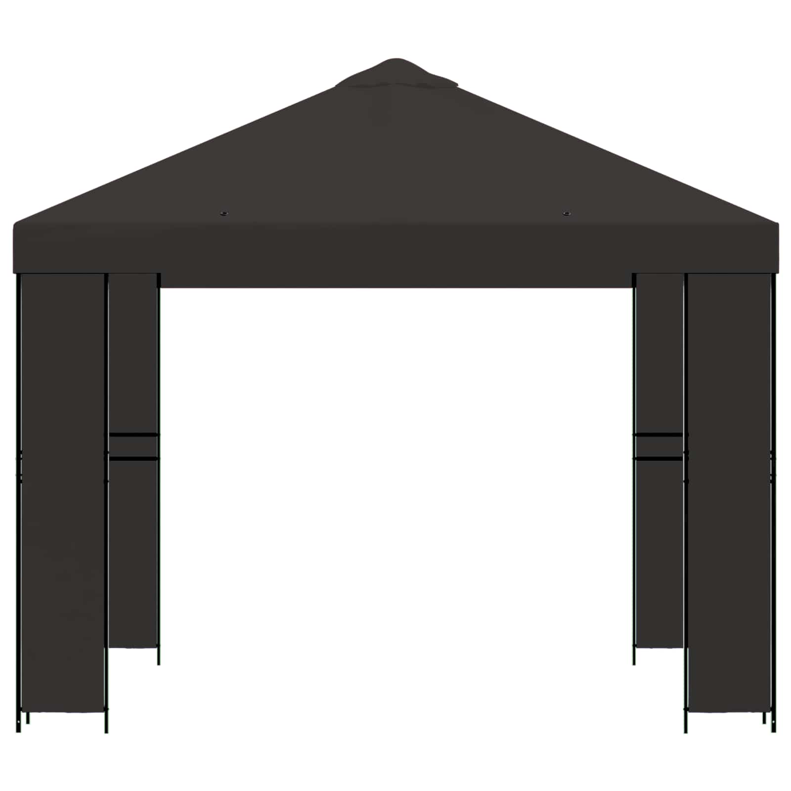 Prieel 3 x 3 m Antracietkleurig Polyester en staal 190