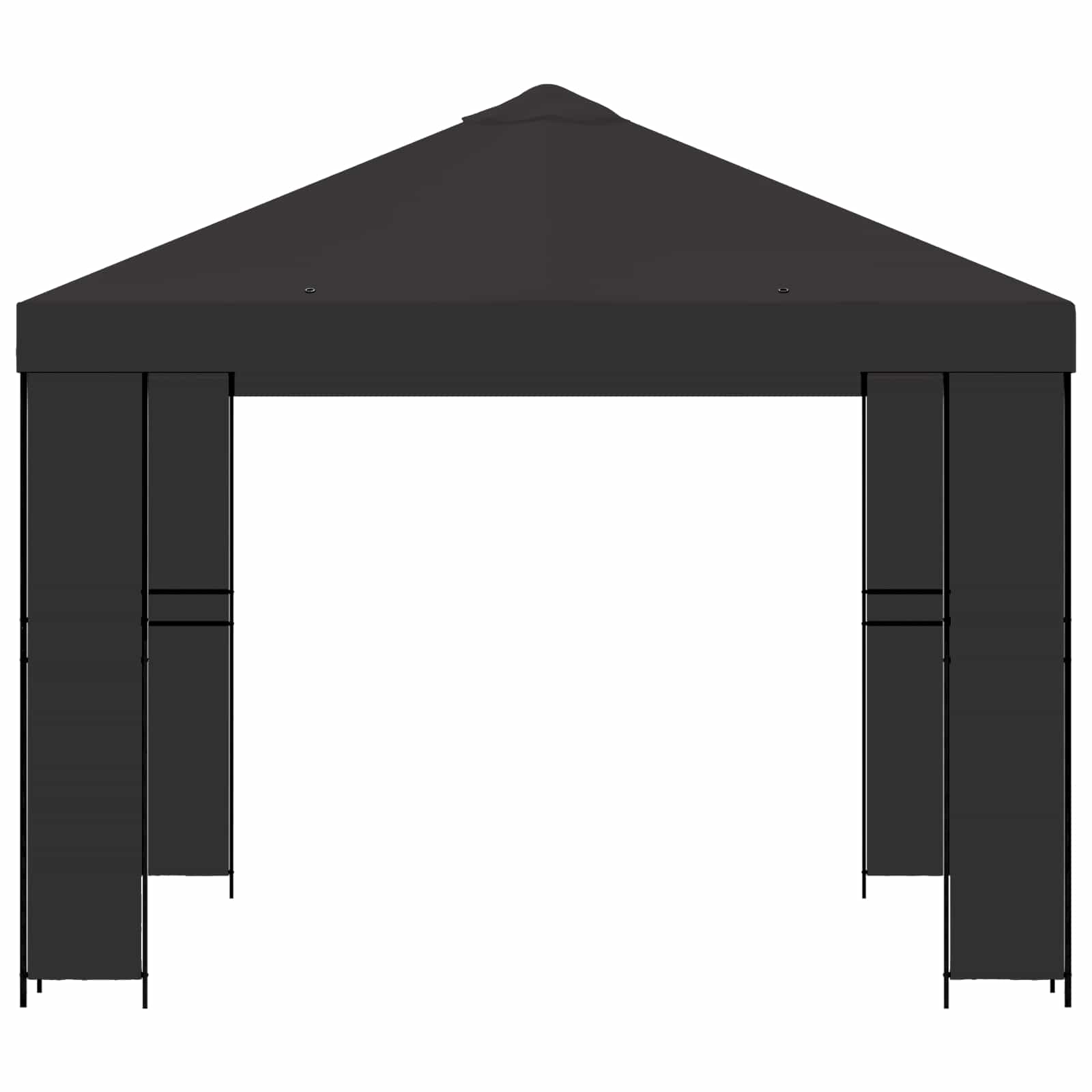 Prieel 3 x 3 m Antracietkleurig Polyester en staal 190