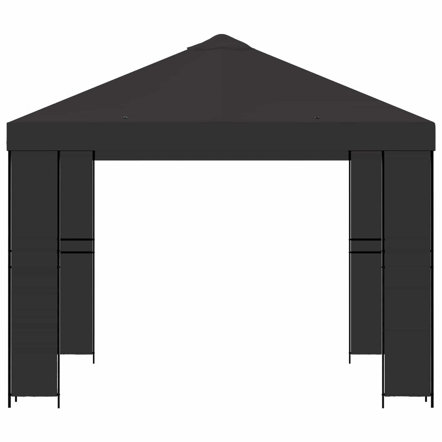 Prieel 3 x 3 m Antracietkleurig Polyester en staal 190