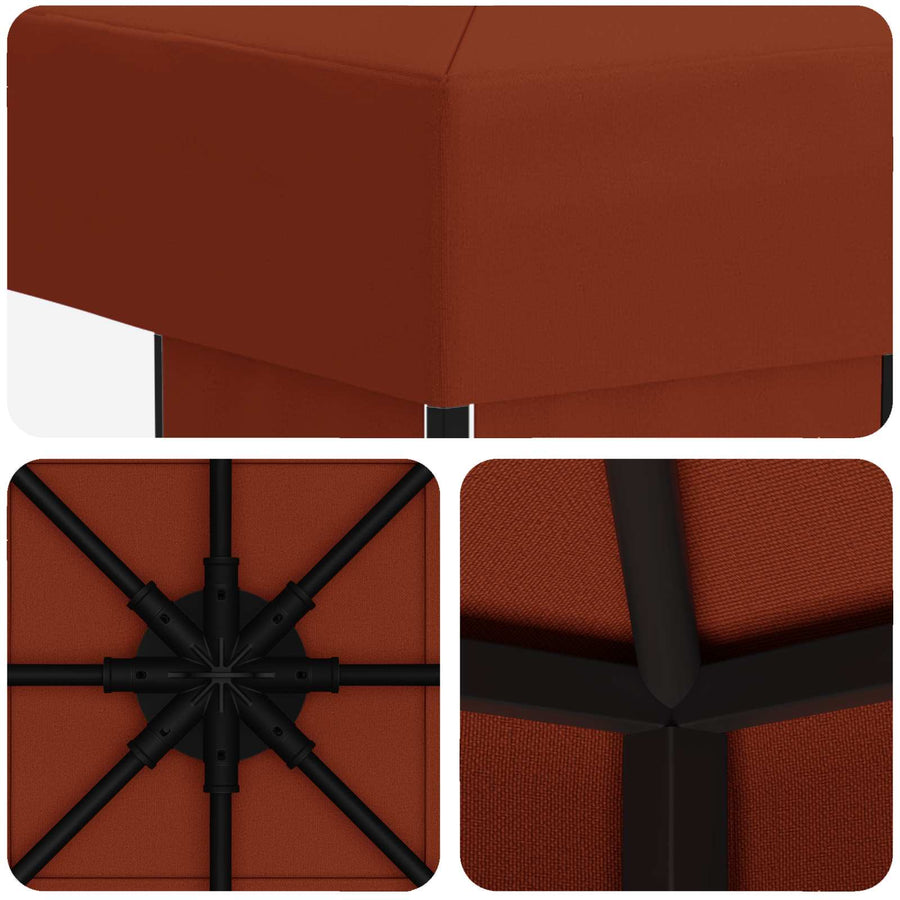 Prieel 3 x 3 m Terracotta Polyester en staal 190