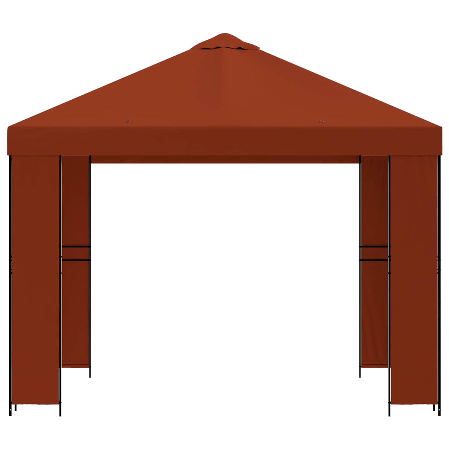 Prieel 3 x 3 m Terracotta Polyester en staal 190