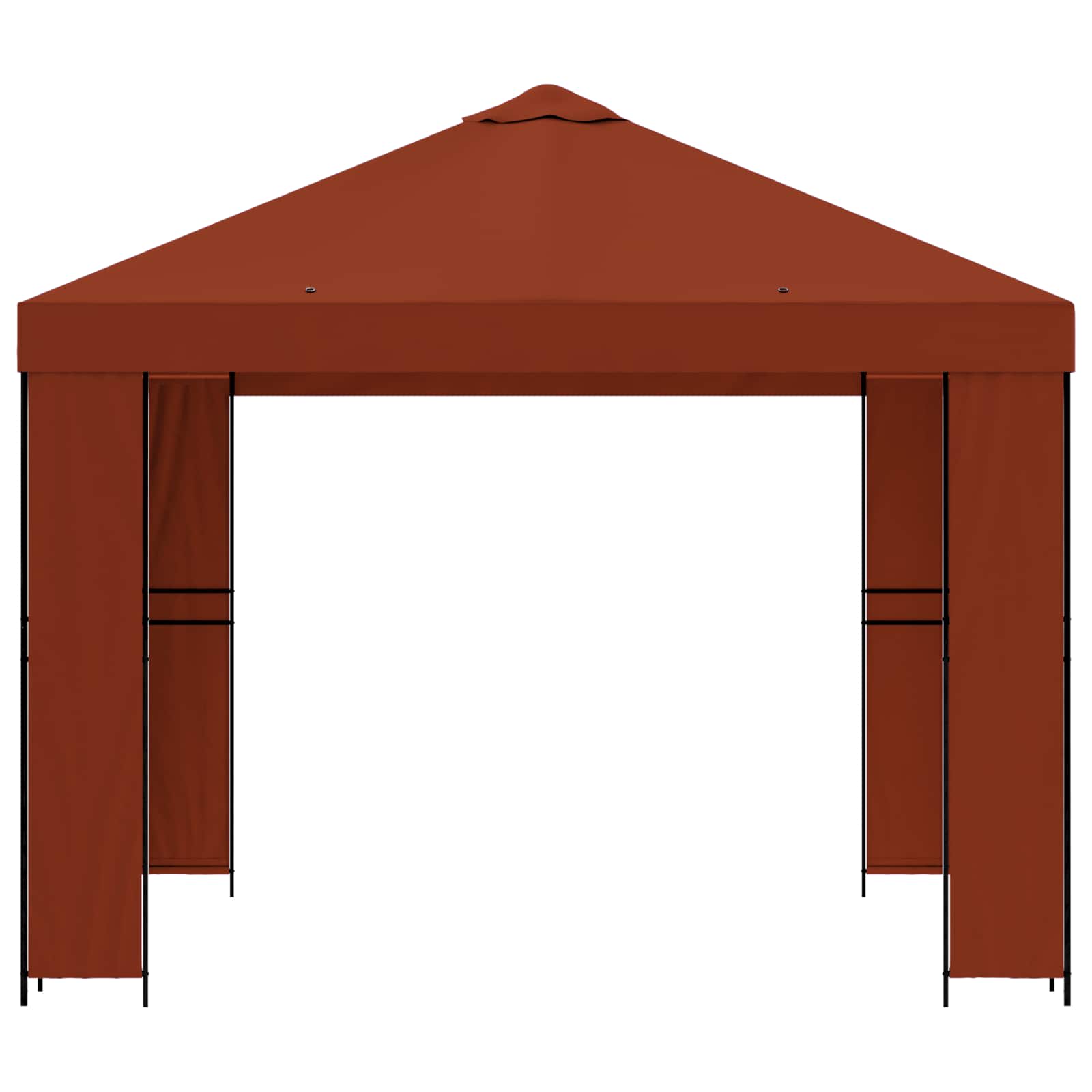 Prieel 3 x 3 m Terracotta Polyester en staal 190