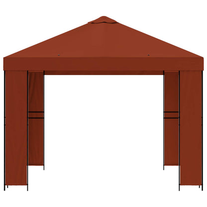 Prieel 3 x 3 m Terracotta Polyester en staal 190