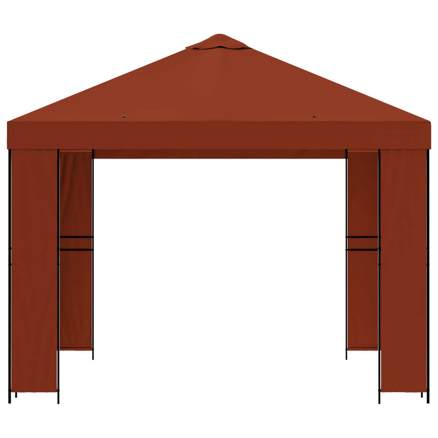 Prieel 3 x 3 m Terracotta Polyester en staal 190