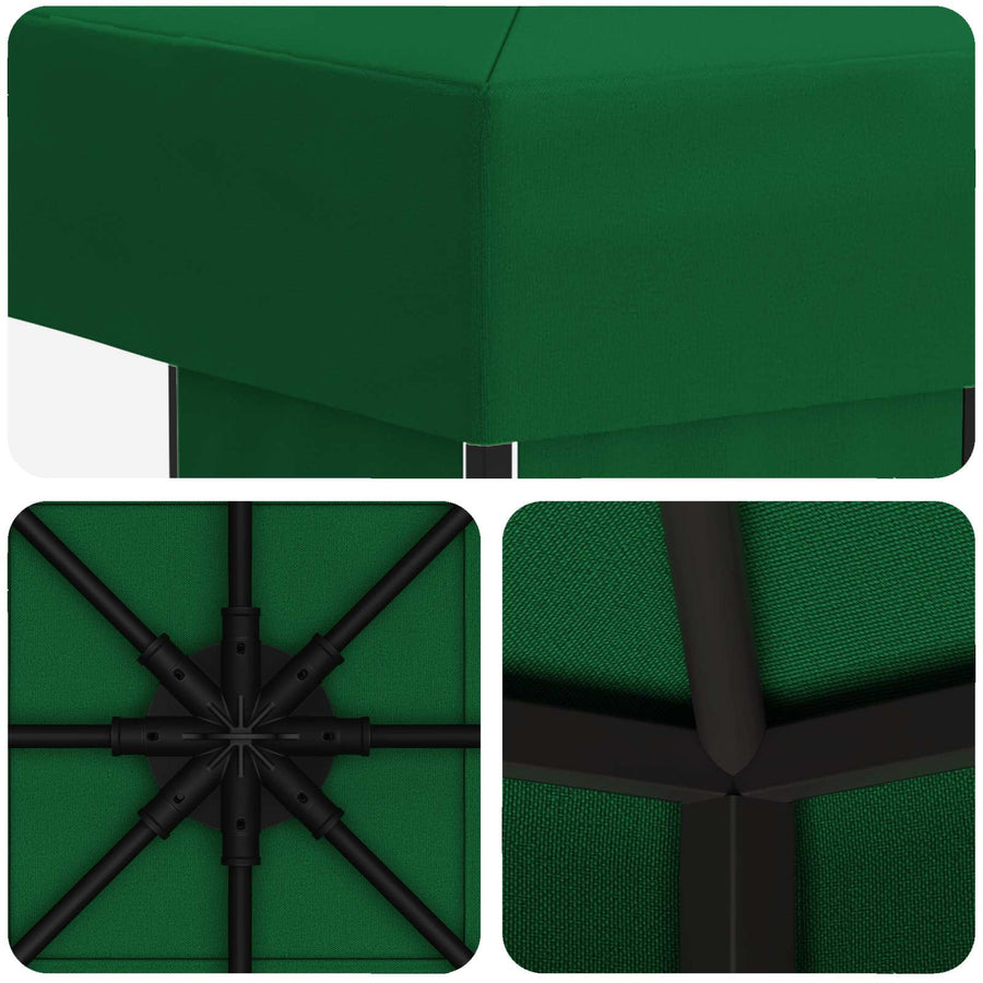 Prieel 3 x 3 m Groen Polyester en staal 190