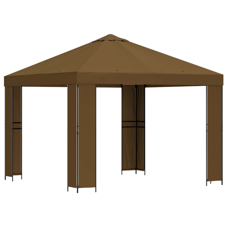 Prieel 3 x 3 m Taupe Polyester en staal 190