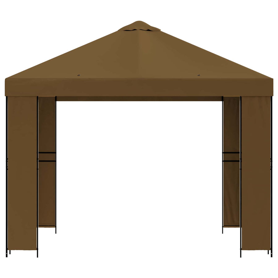 Prieel 3 x 3 m Taupe Polyester en staal 190