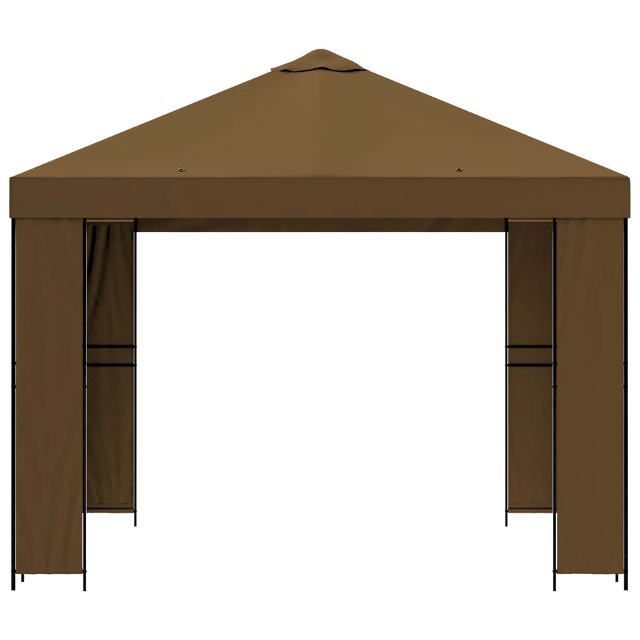 Prieel 3 x 3 m Taupe Polyester en staal 190