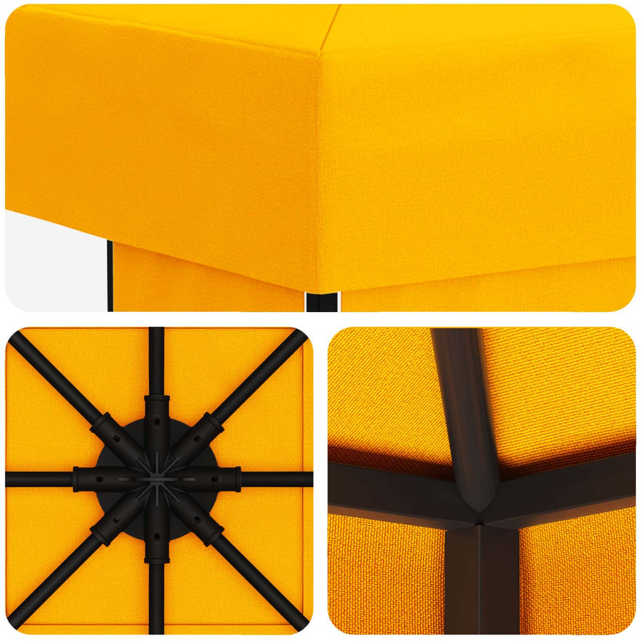 Prieel 3 x 3 m Geel Polyester en staal 190