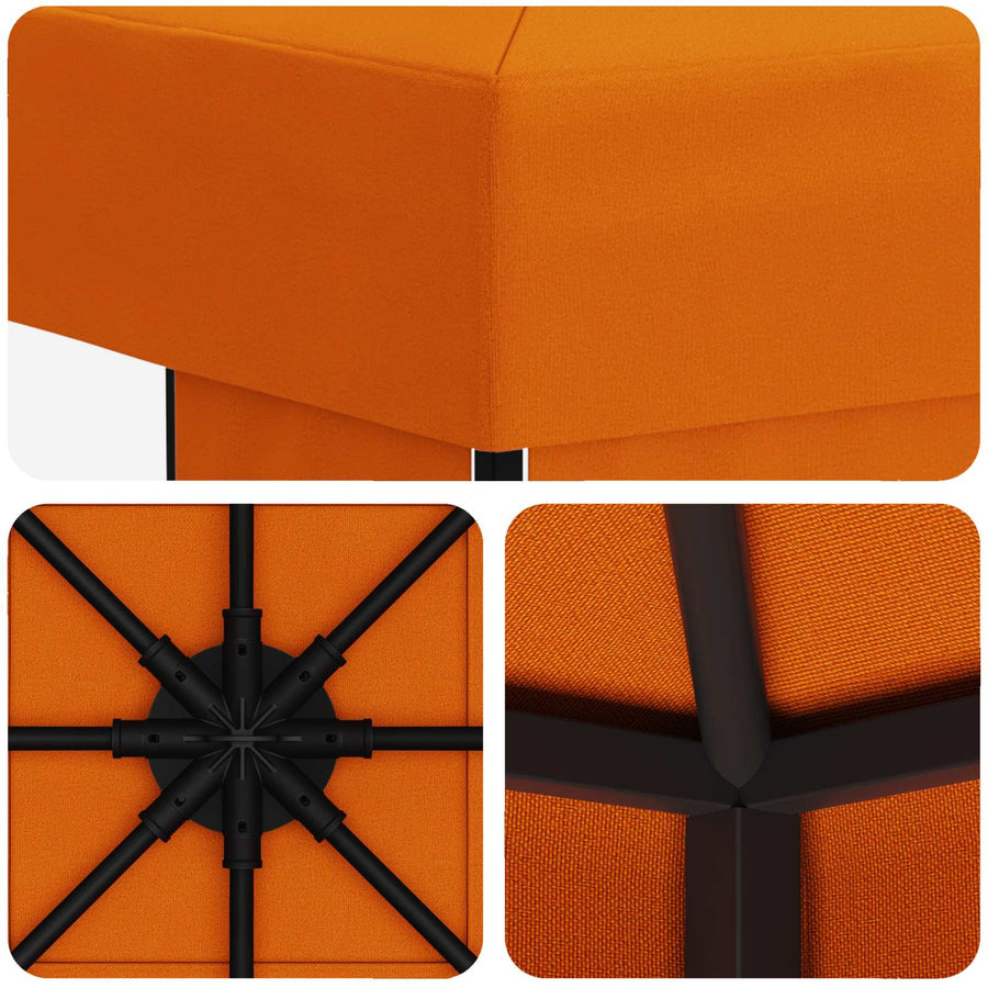 Prieel 3 x 3 m Oranje Polyester en staal 190
